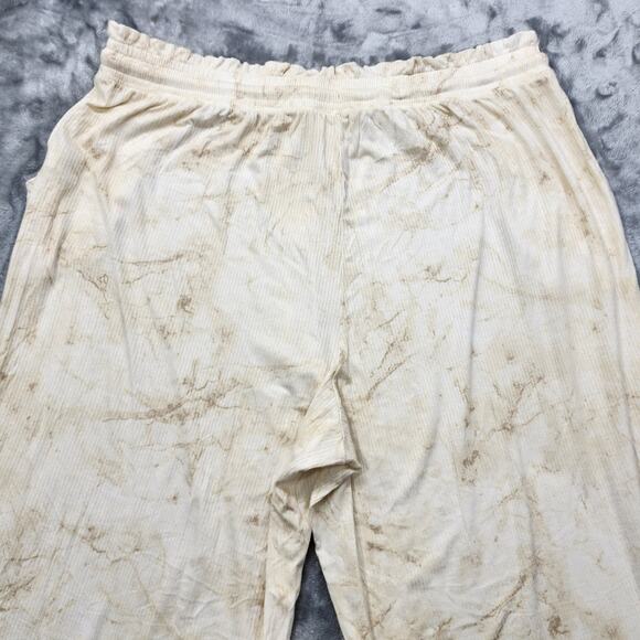 Jenni Style Not Size Pants Women 3X Tan Tie Dye Ruffle Waist Drawstring Wide Leg - Picture 4 of 13